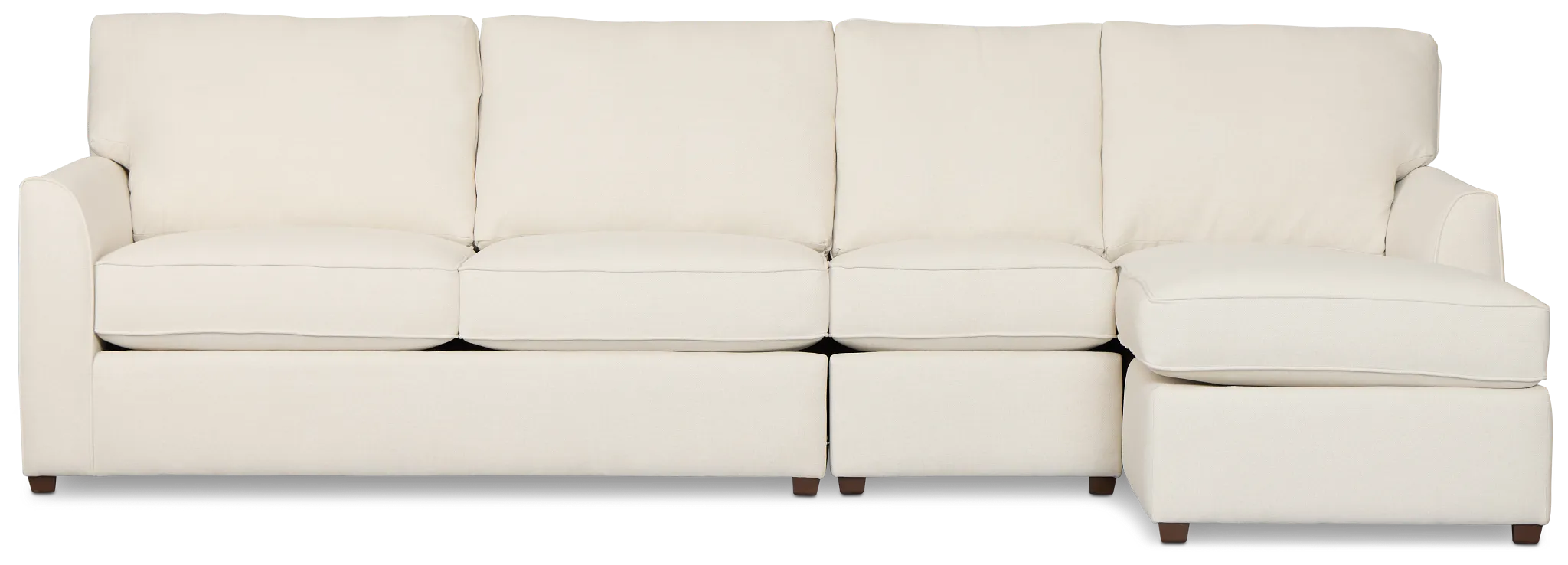 Tate Light Beige Fabric Small Right Chaise Sectional