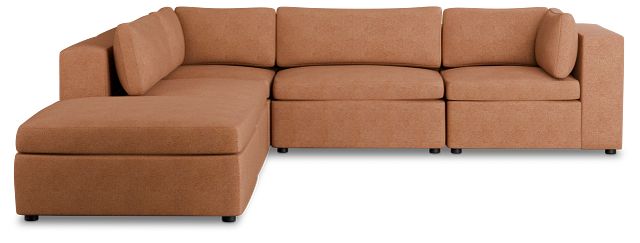Destin Sutton Orange Fabric 5pc Bumper Sectional