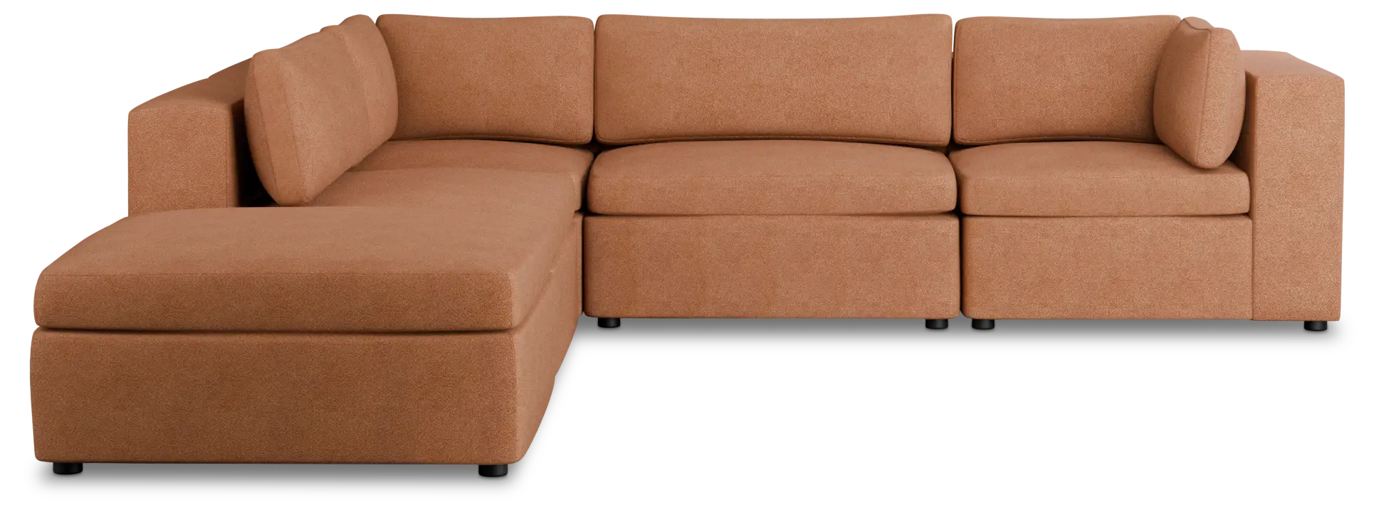 Destin Sutton Orange Fabric 5pc Bumper Sectional Destin Sutton Orange Fabric 5pc Bumper Sectional