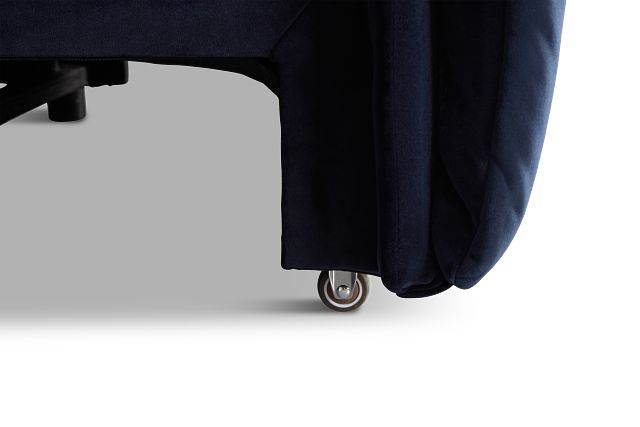 Gemma Navy Velvet Large Left Chaise Power Reclining Sectional