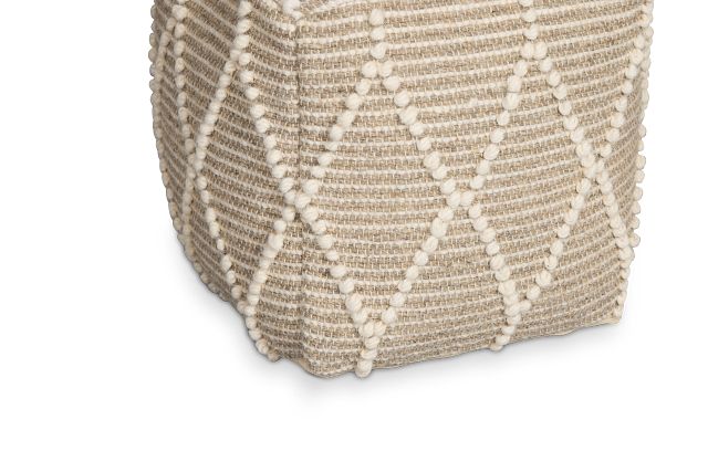 Ordsal Light Beige Accent Pouf