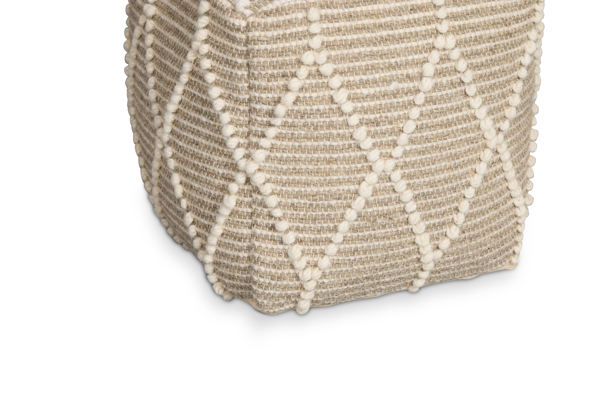 Ordsal Light Beige Accent Pouf