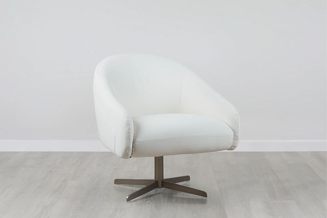 Frankie White Swivel Accent Chair (0)