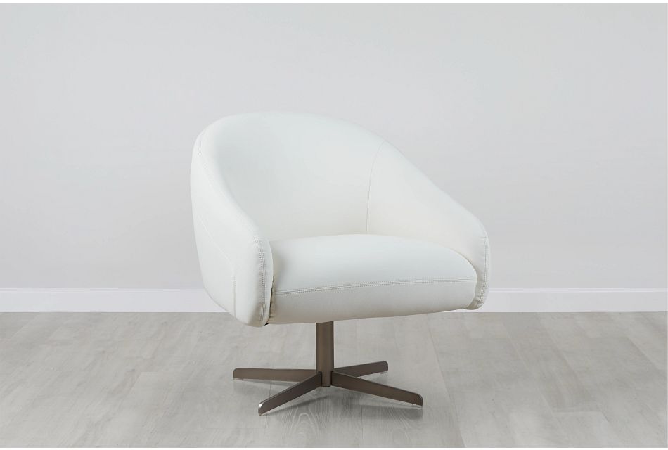 Frankie White Swivel Accent Chair Home Accents Accent Chairs City Furniture