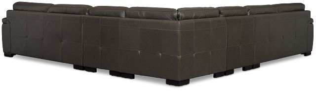 Braden Dark Gray Leather Large Two-arm Sectional