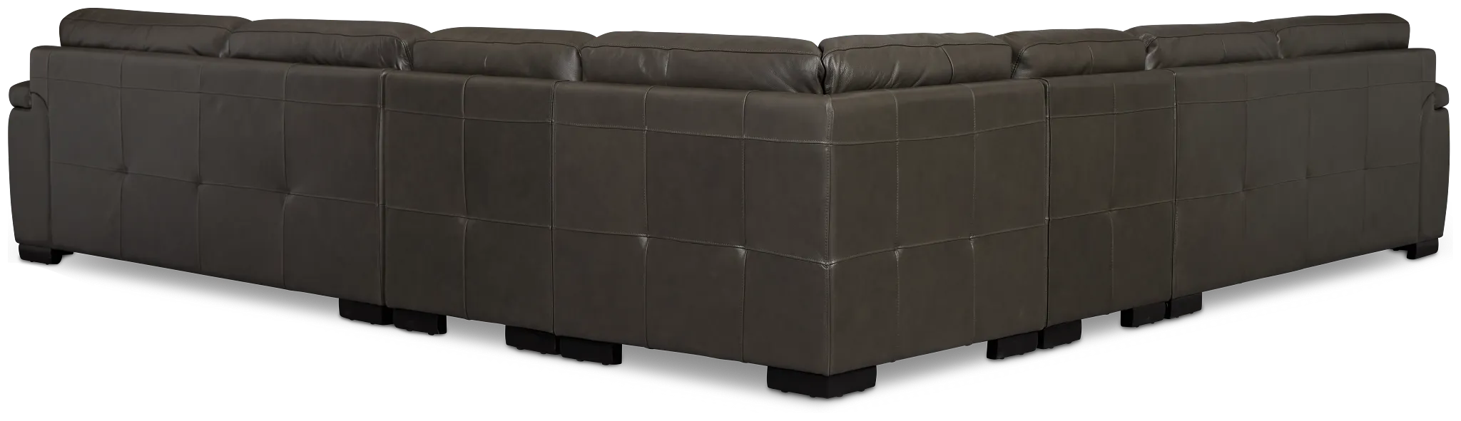 Braden Dark Gray Leather Large Two-arm Sectional