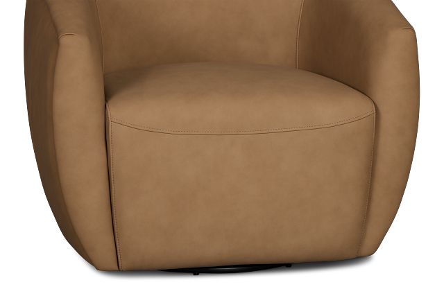 Kellan Light Brown Leather Swivel Chair