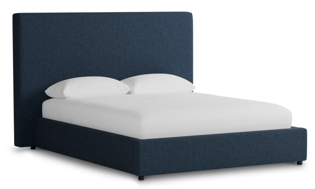Grayton Elite Dark Blue 54" Upholstered Platform Bed
