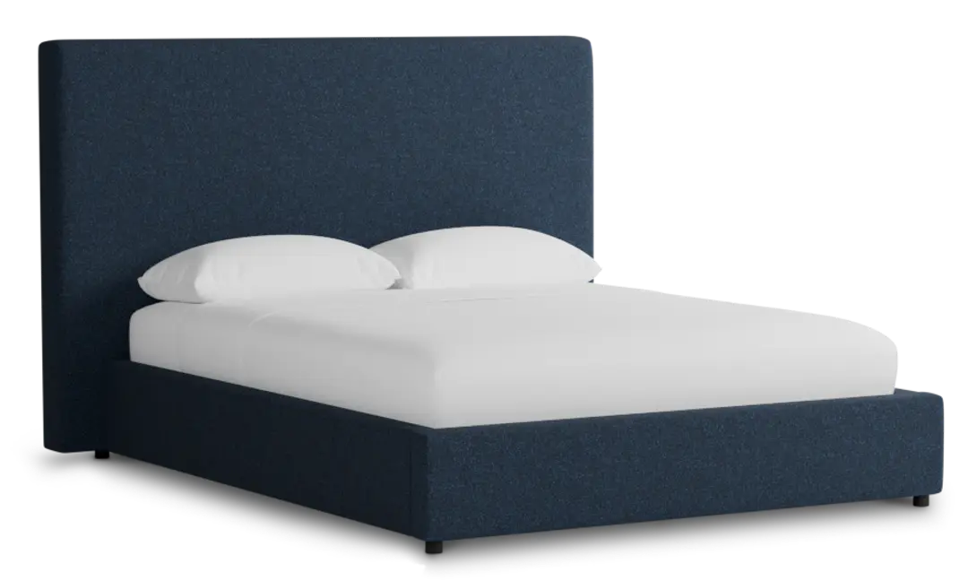 Grayton Elite Dark Blue 54" Upholstered Platform Bed Grayton Elite Dark Blue 54" Upholstered Platform Bed
