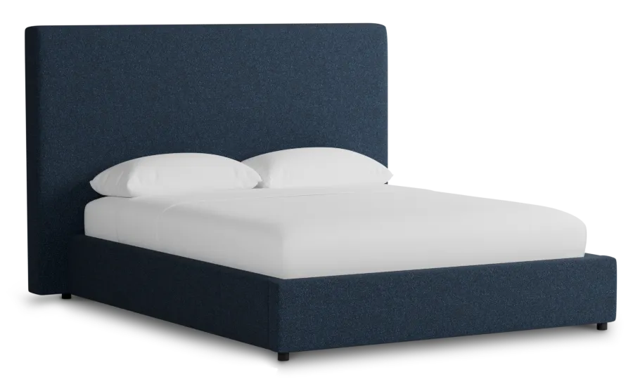 Grayton Elite Dark Blue 54" Upholstered Platform Bed