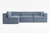 Destin Maguire Blue Fabric 4-piece Modular Sectional