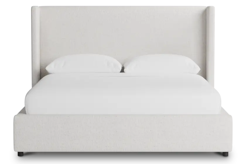 Captiva Linen Light Beige 48" Upholstered Shelter Bed Captiva Linen Light Beige 48" Upholstered Shelter Bed