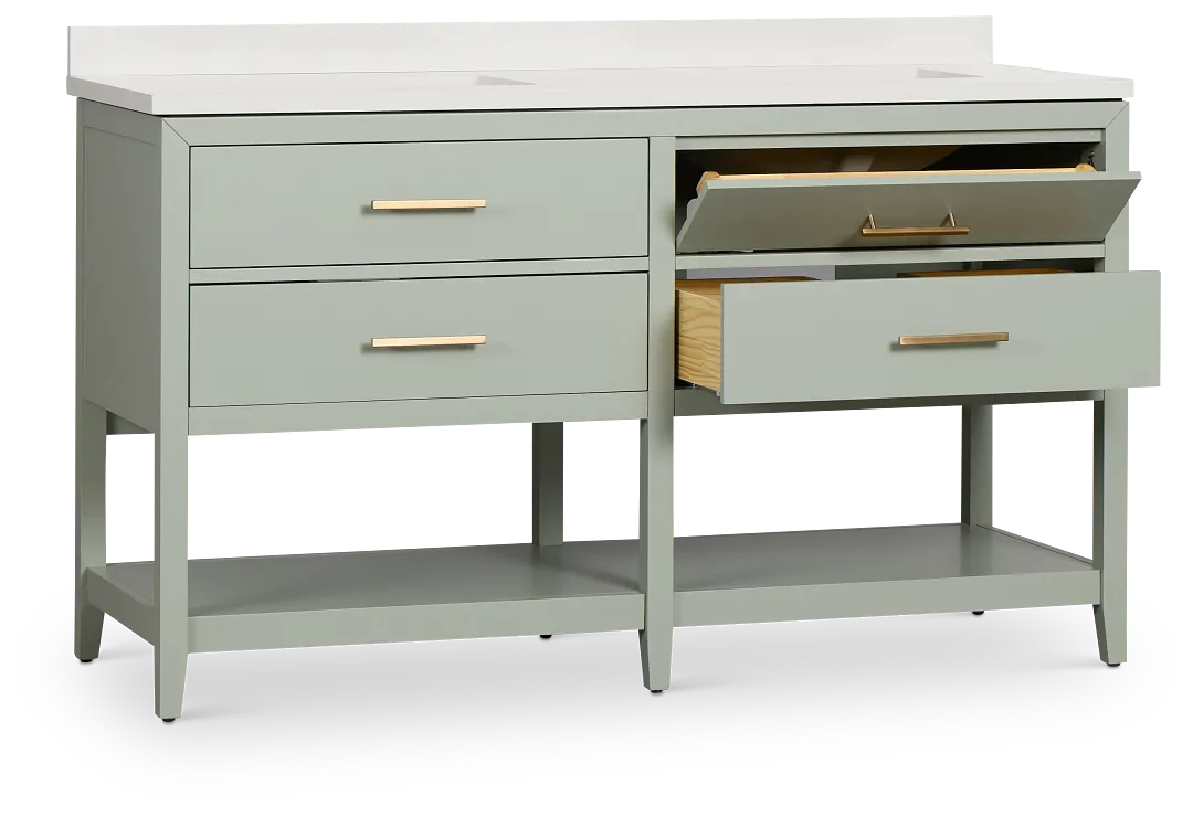 Alden Green 60" Double Bathroom Vanity