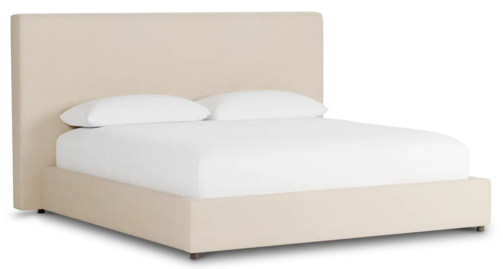 Grayton Peyton Beige 54" Upholstered Platform Bed