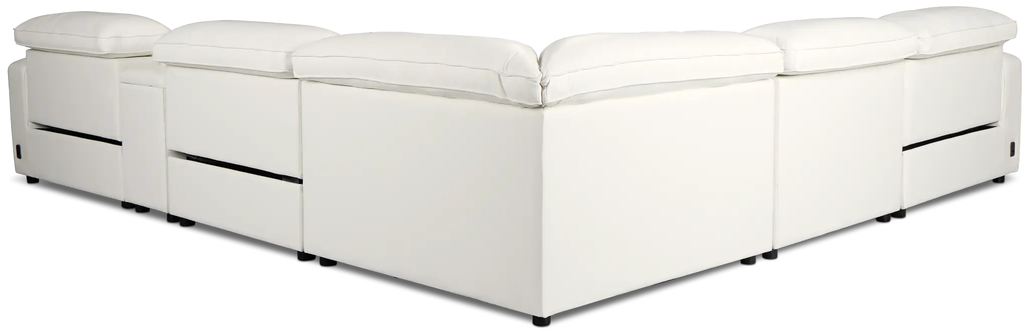 Tidal White Lthr/vinyl Medium Triple Power 2-arm Sectional Tidal White Lthr/vinyl Medium Triple Power 2-arm Sectional