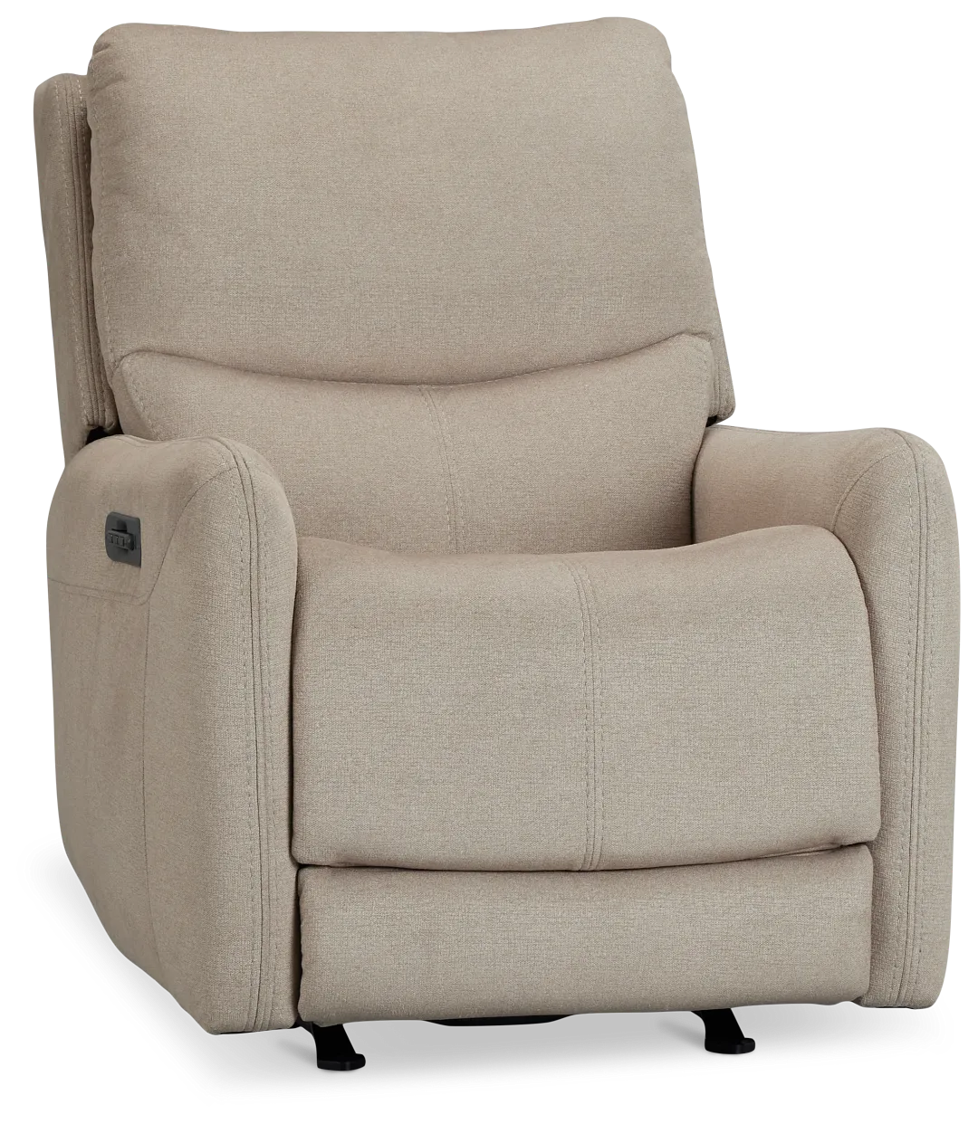 Jonas Khaki Fabric Power Recliner With Heat And Massage