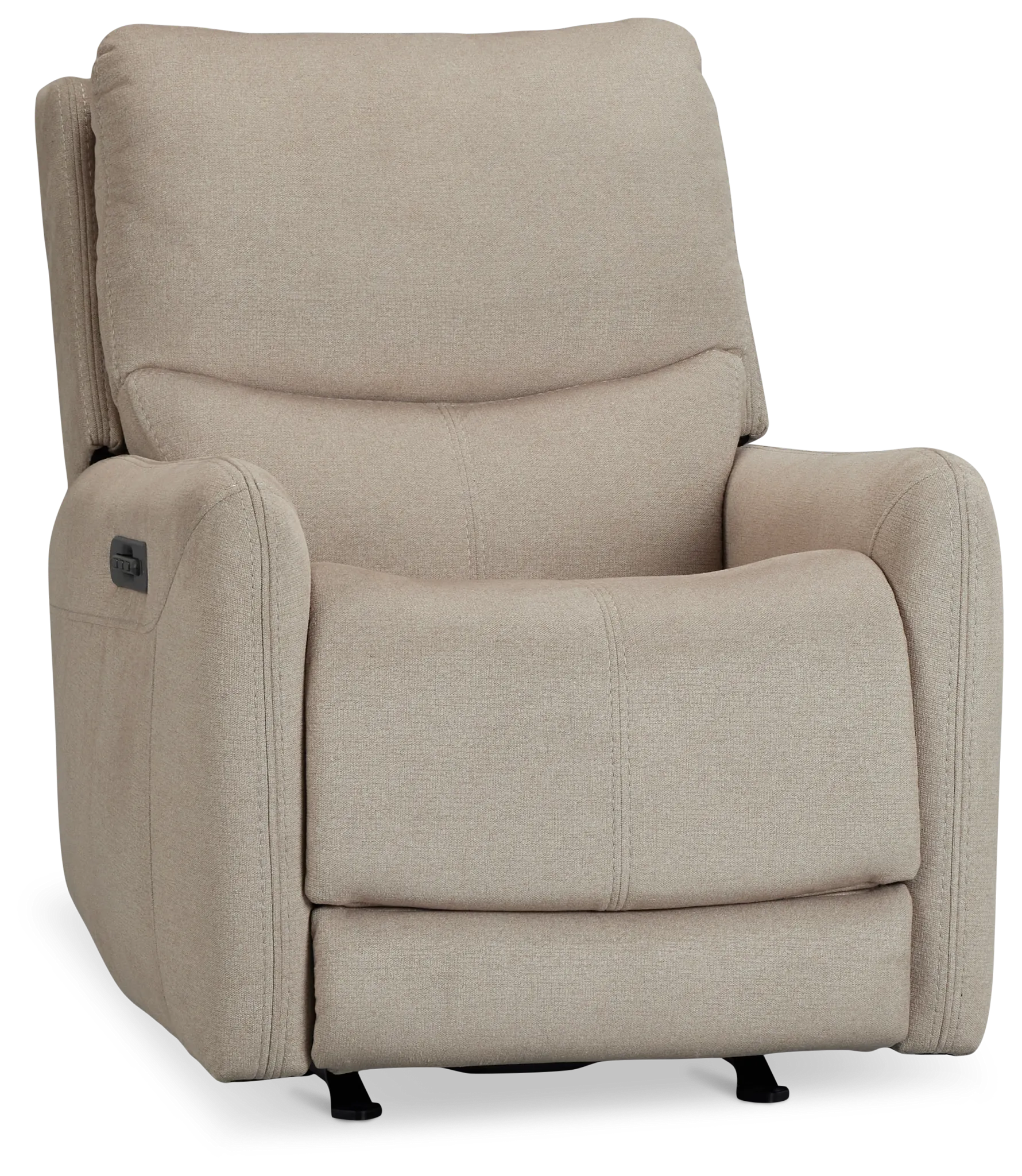 Jonas Khaki Fabric Power Recliner With Heat And Massage