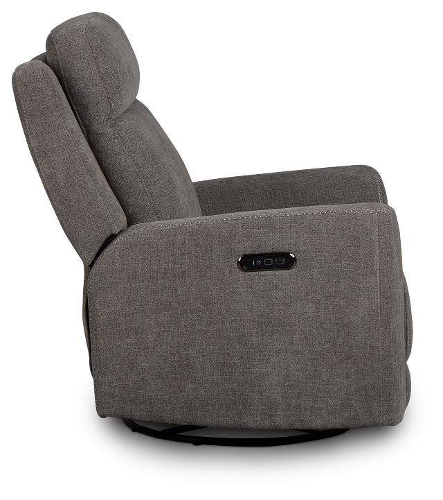 Dean Gray Fabric Power Swivel Glider Recliner
