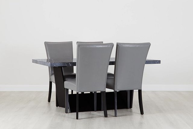 Auburn Dark Gray Rect Table & 4 Gray Upholstered Chairs (0)