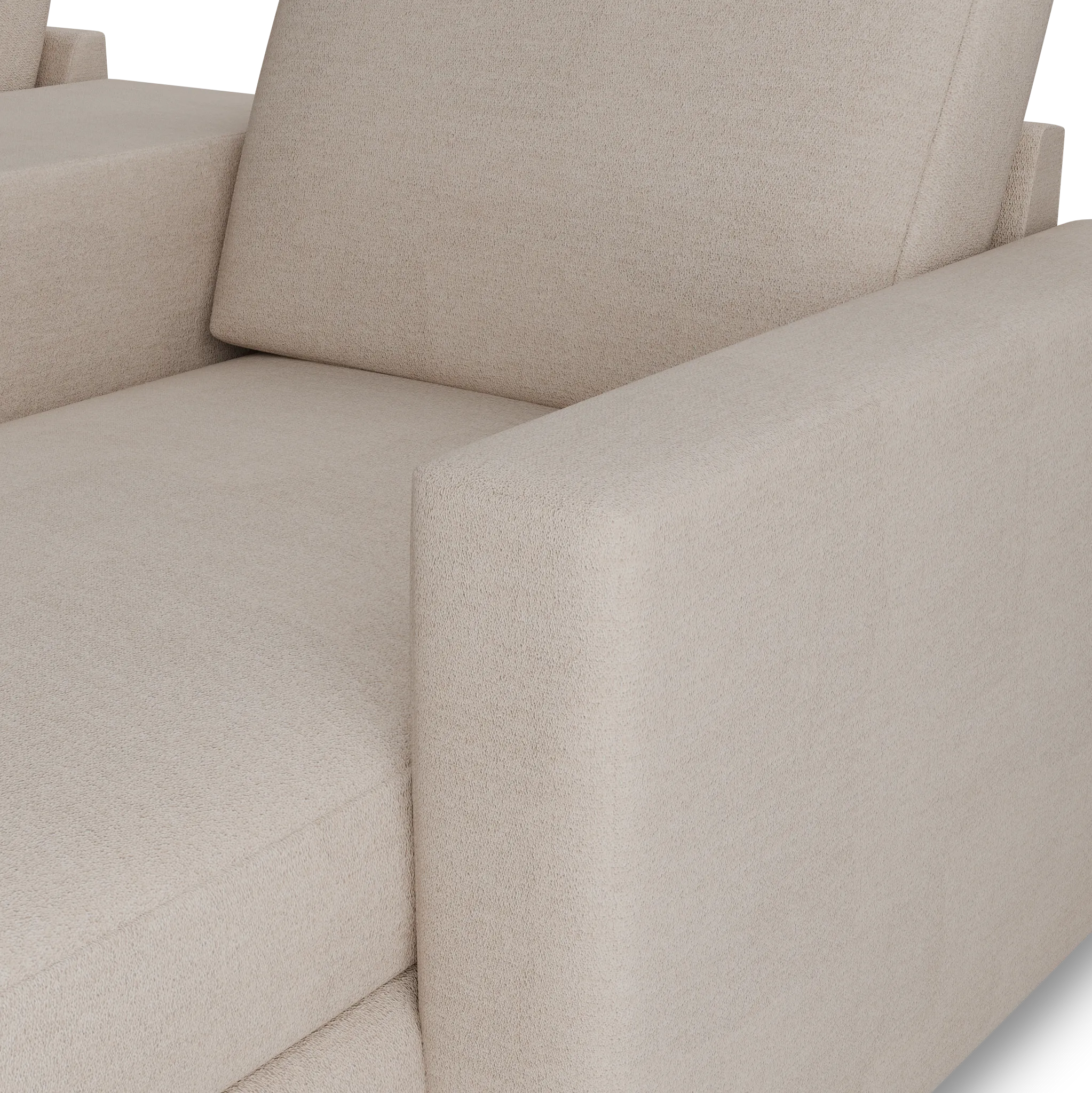 Citymod Beige Fabric Large Right Chaise Sectional With Storage Console