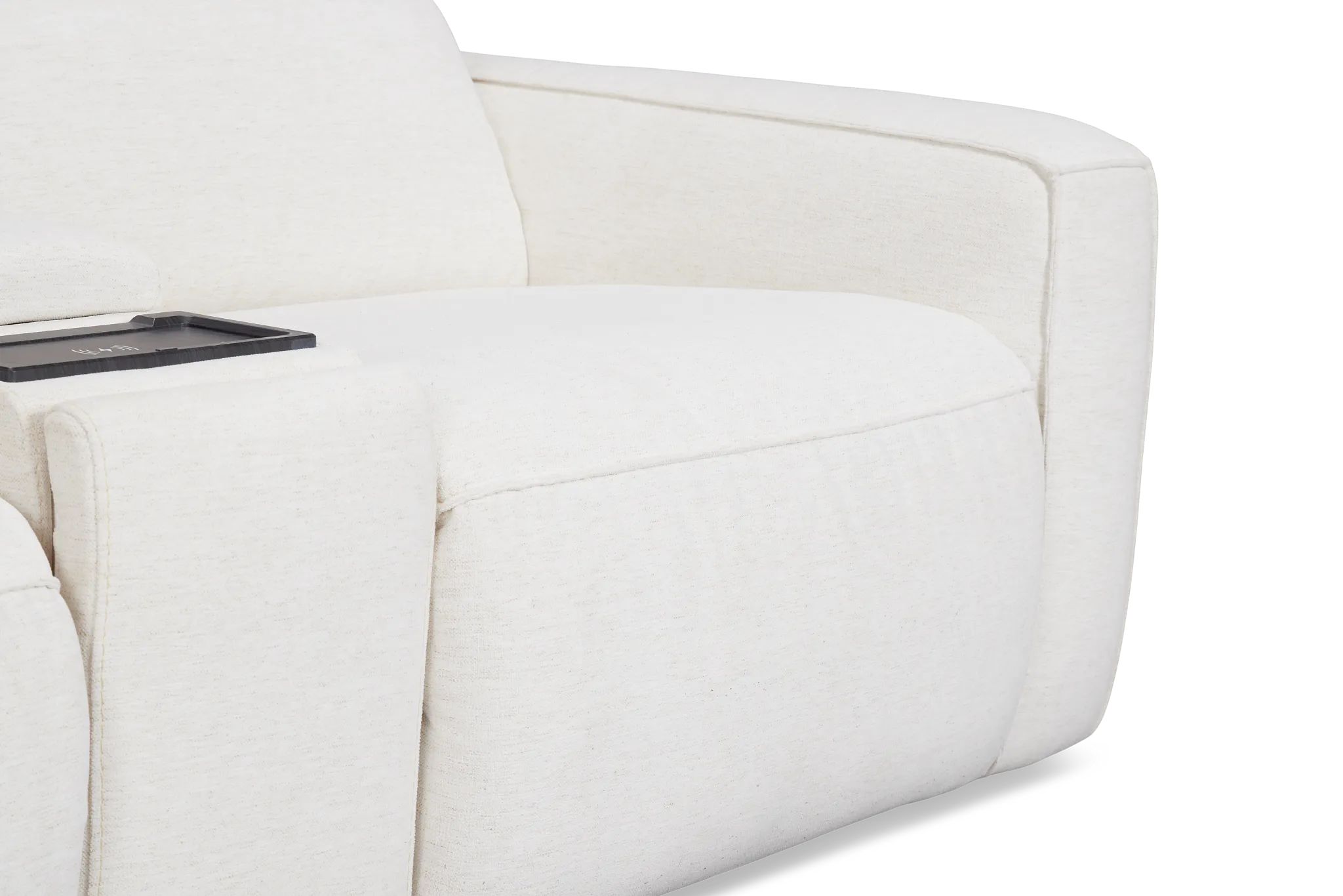 Ryland White Fabric Medium Dual Power 2-arm Reclining Sectional