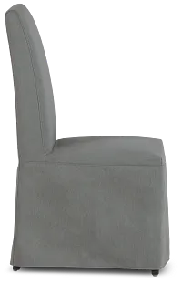 Destination Light Gray Long Slipcover Chair With Dark-tone Leg