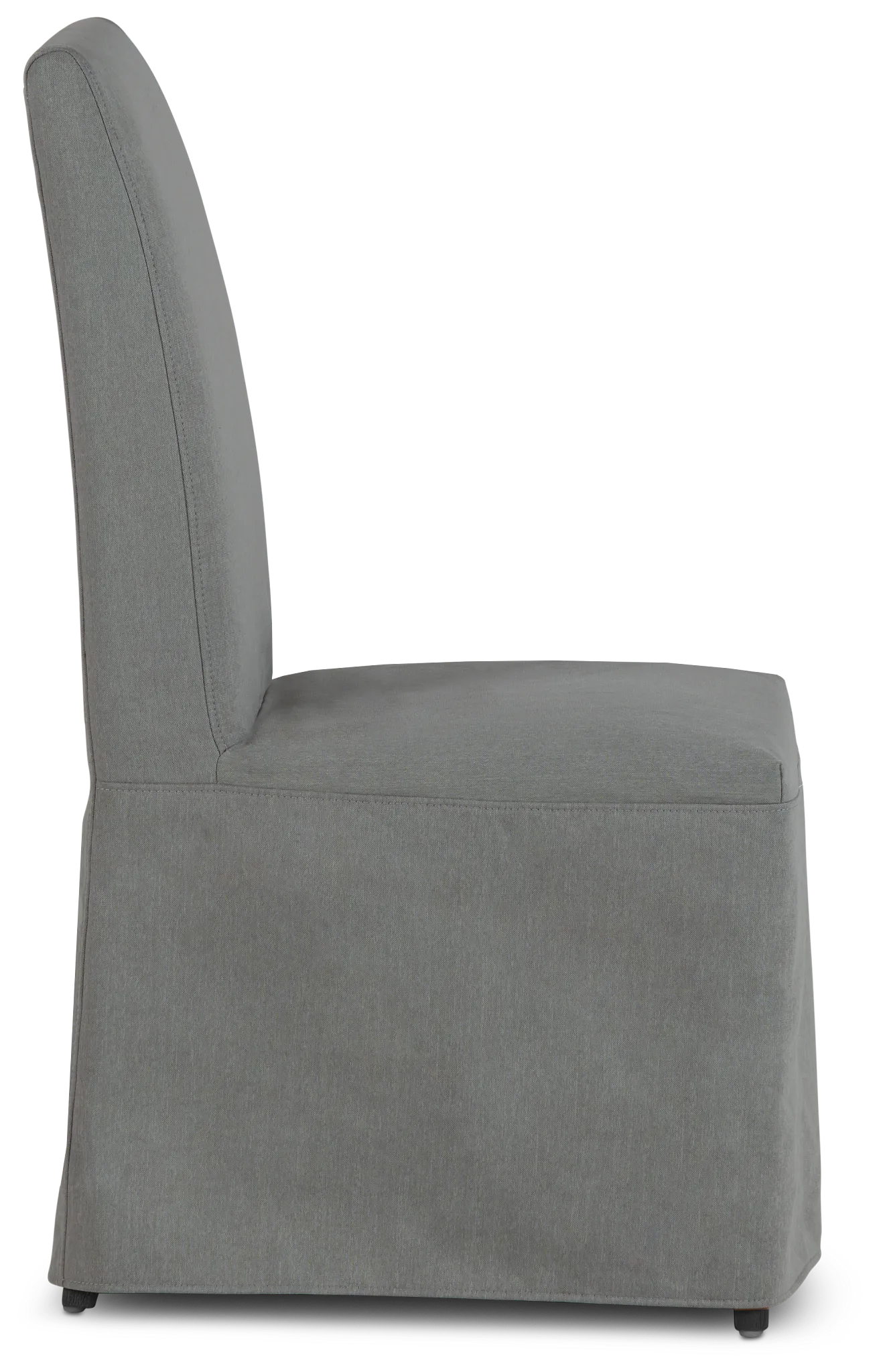 Destination Light Gray Long Slipcover Chair With Dark-tone Leg
