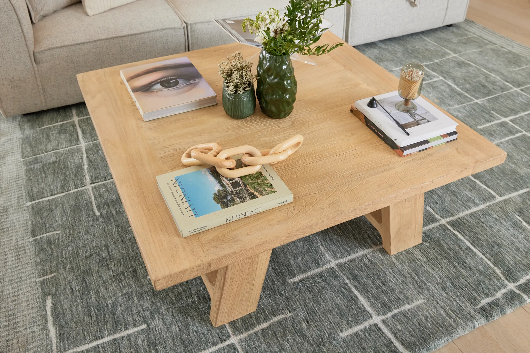 Carley Light Tone Square Coffee Table