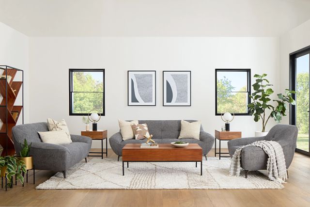 Zoey Dark Gray Fabric Sofa