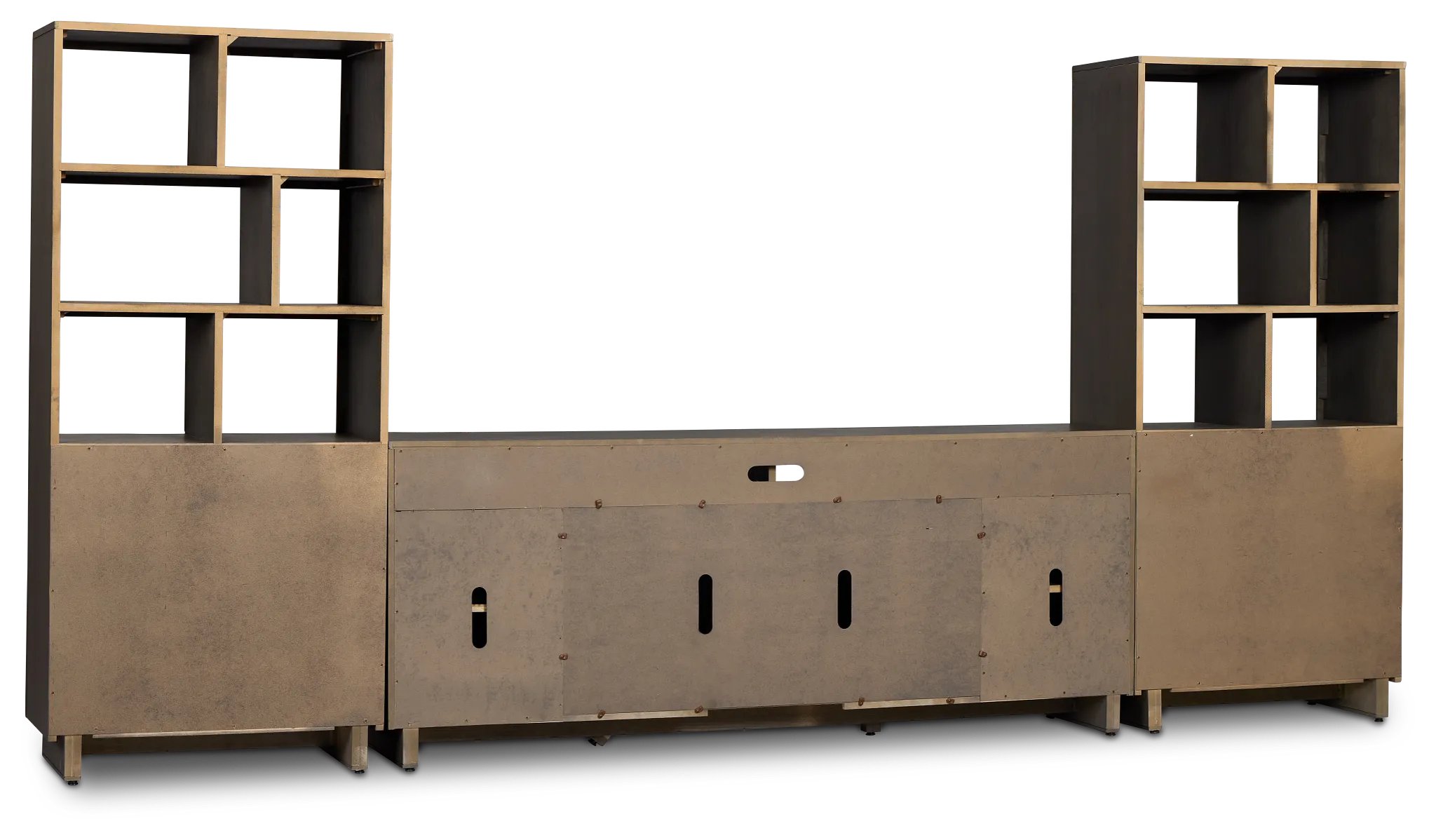 Richmond Gray 80" Open Pier Entertainment Wall With Fireplace