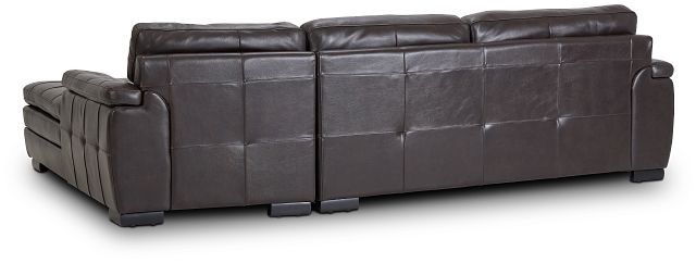 Braden Dark Brown Leather Right Chaise Sectional