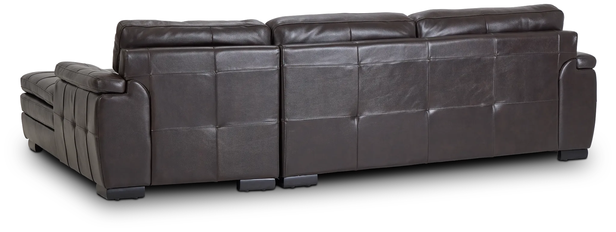 Braden Dark Brown Leather Right Chaise Sectional