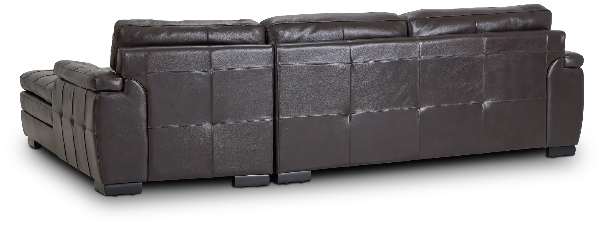 Braden Dark Brown Leather Right Chaise Sectional Braden Dark Brown Leather Right Chaise Sectional