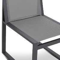 Linear Dark Gray 110" Aluminum Table & 4 Sling Side Chairs