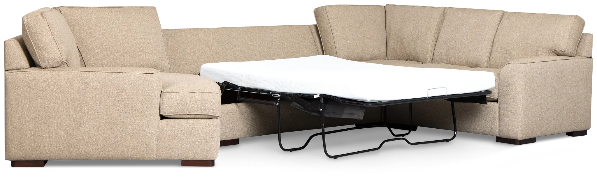 Sinclair Brown Fabric Left Cuddler Memory Foam Sleeper Sectional