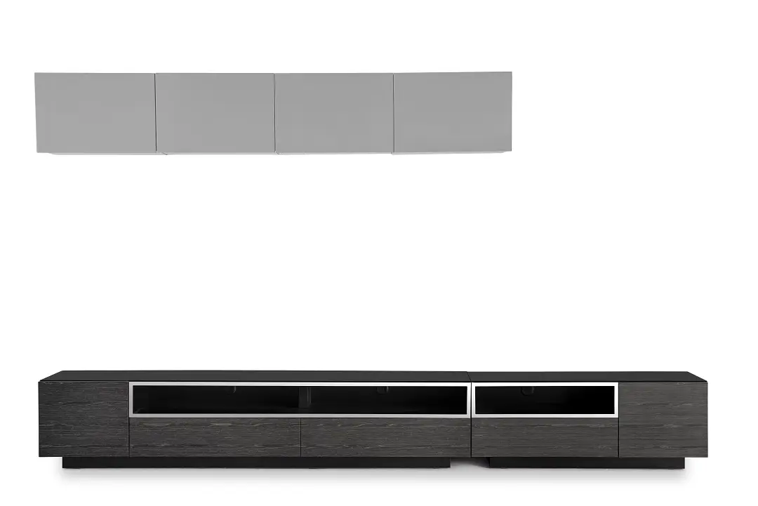 Vancouver 134" Dark Gray Gray 6-piece Left Modular Entertainment Wall Vancouver 134" Dark Gray Gray 6-piece Left Modular Entertainment Wall
