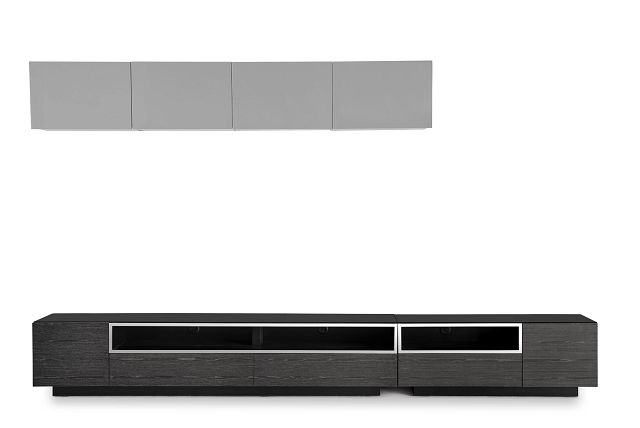 Vancouver 134" Dark Gray Gray 6-piece Left Modular Entertainment Wall