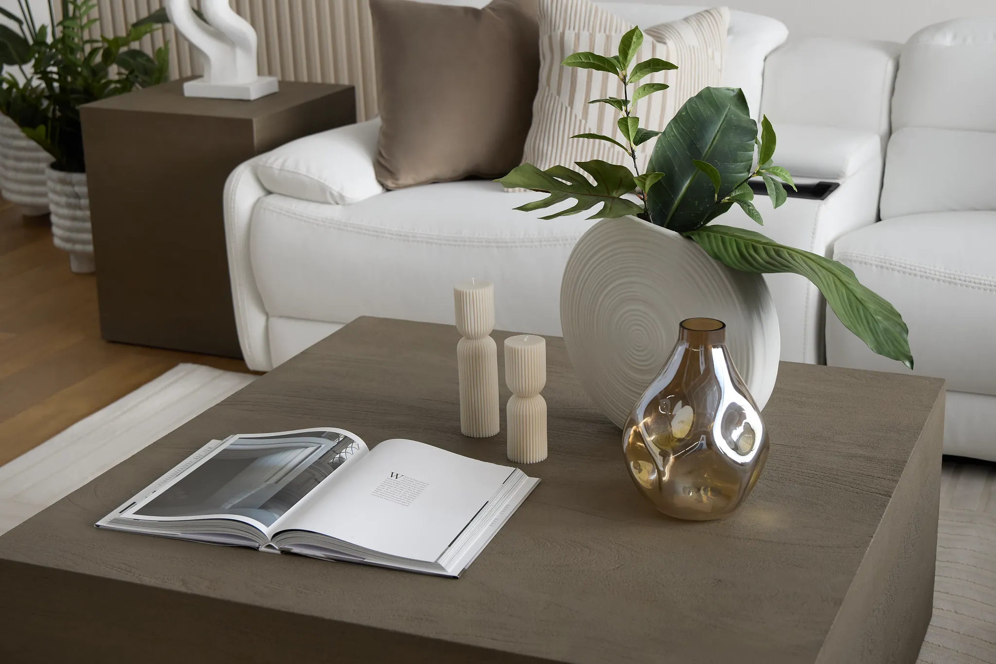 Ray Light Tone Square Coffee Table