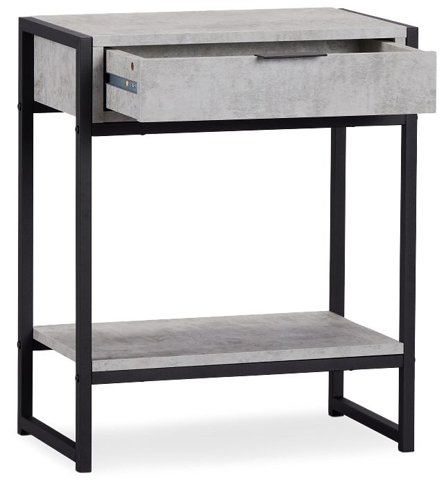 Evansville Light Gray Metal Nightstand