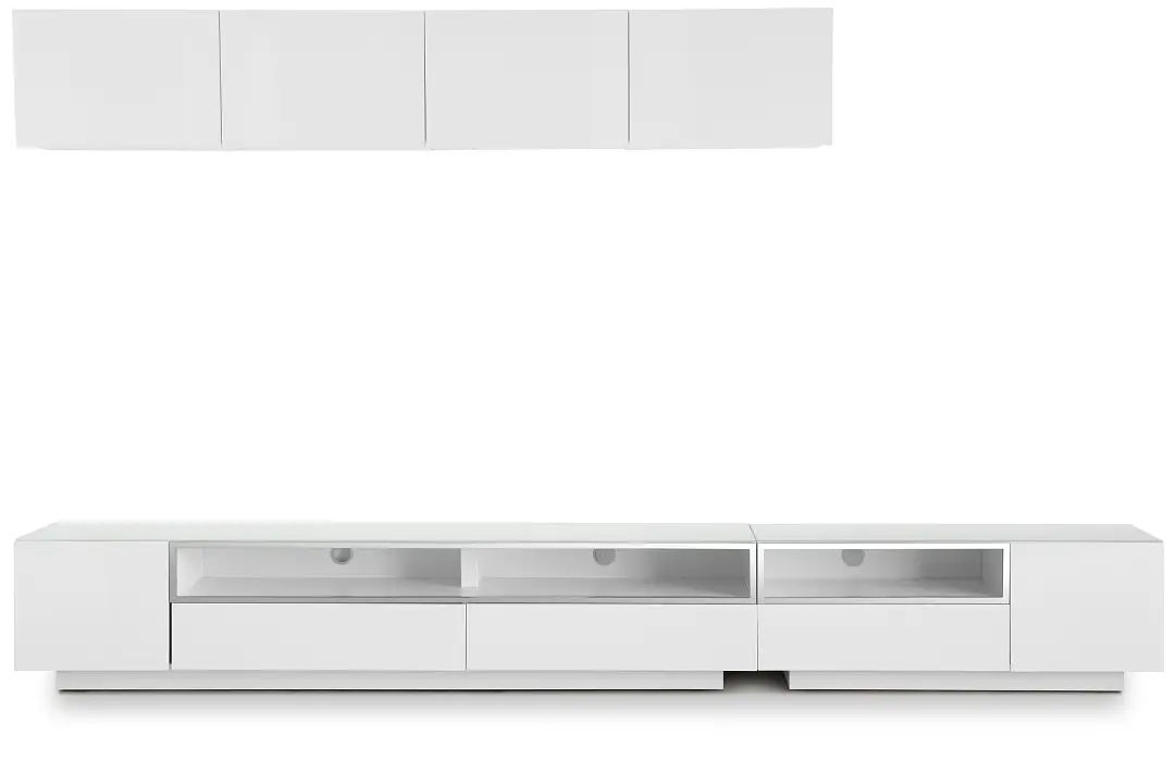 Vancouver 134" White 6-piece Left Modular Entertainment Wall Vancouver 134" White 6-piece Left Modular Entertainment Wall