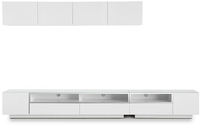Vancouver 134" White 6-piece Left Modular Entertainment Wall