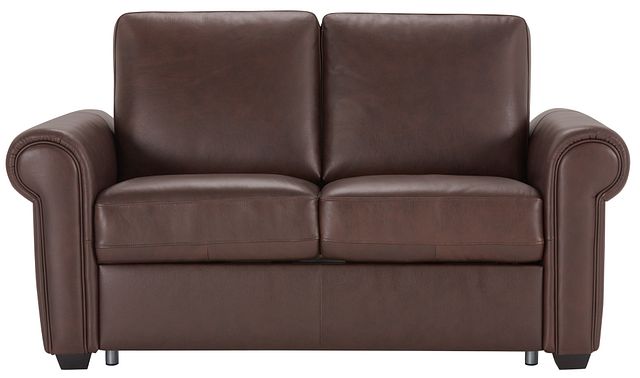 Lincoln Medium Brown Lthr/vinyl Memory Foam Sleeper