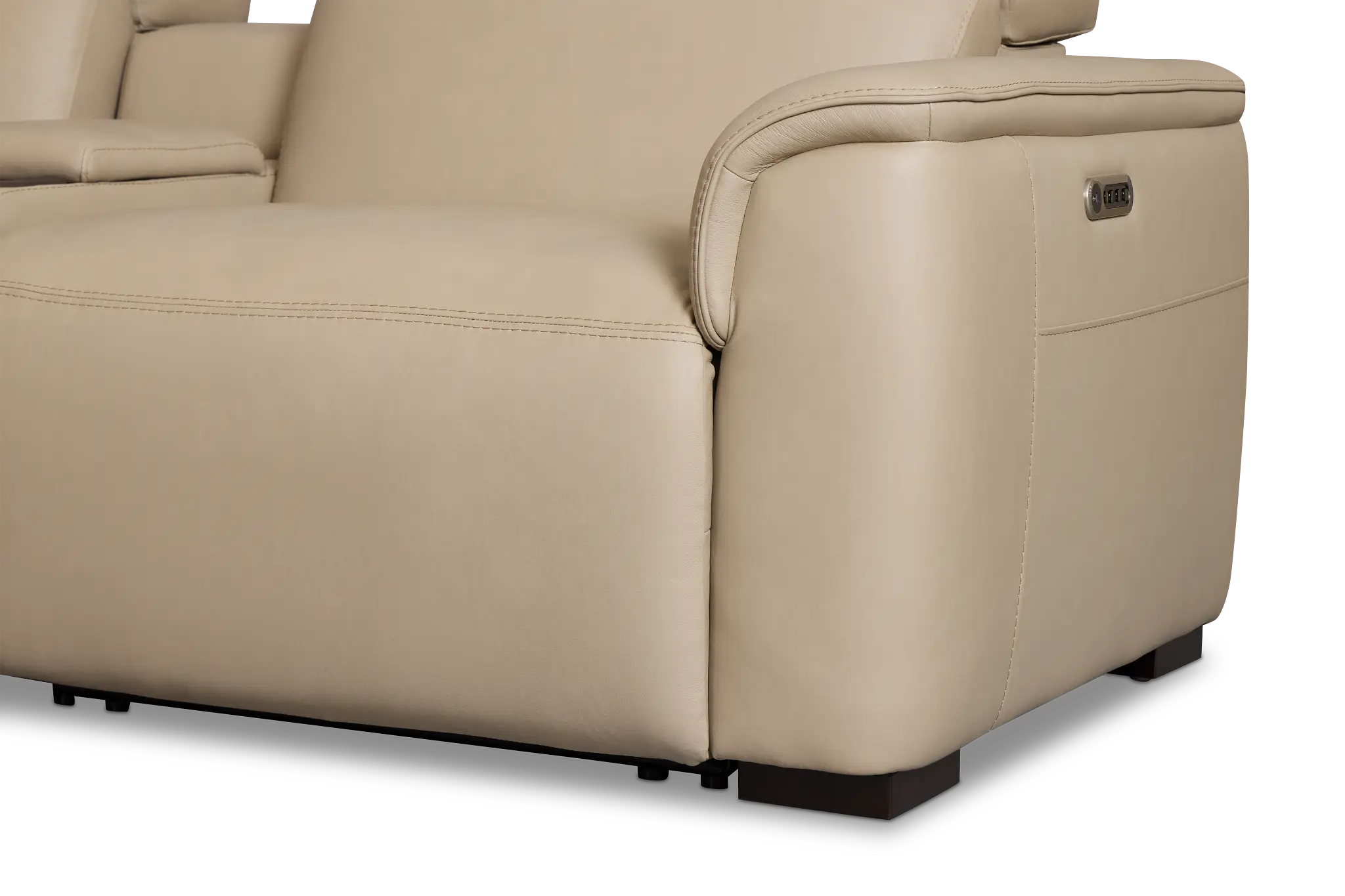 Flexsteel Brodie Taupe Lthr/vinyl Medium Triple Power 2-arm Sectional Flexsteel Brodie Taupe Lthr/vinyl Medium Triple Power 2-arm Sectional