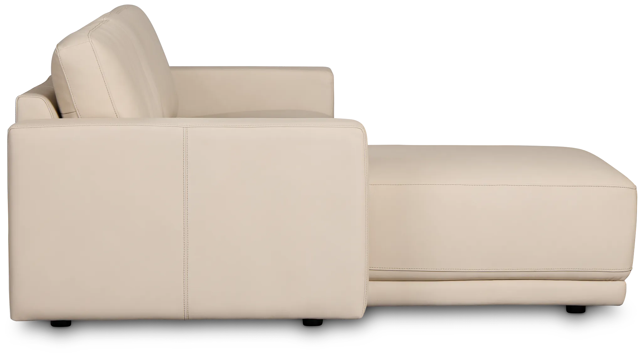 Kellan Ivory Leather Left Chaise Sectional