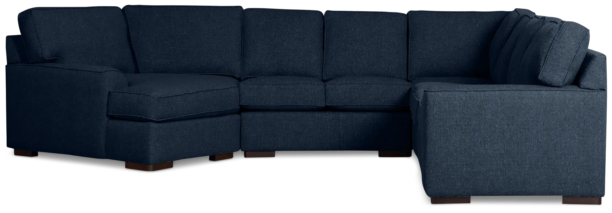 Sinclair Dark Blue Fabric Large Left Cuddler Sectional