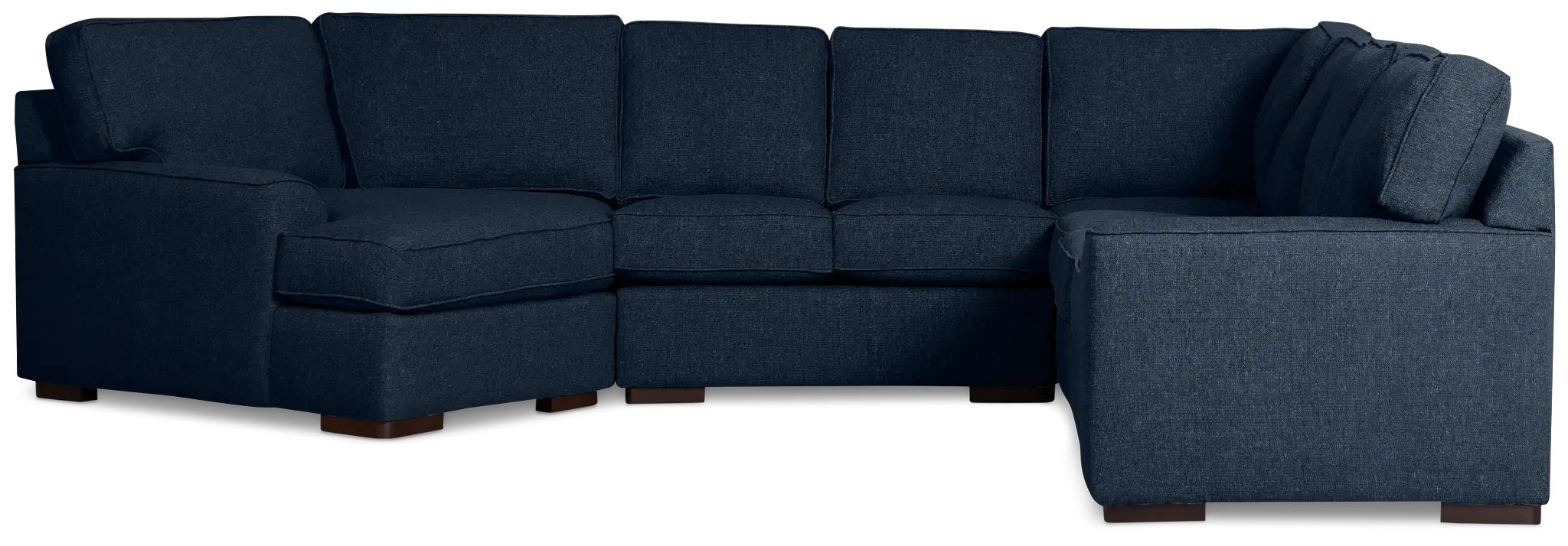 Sinclair Dark Blue Fabric Large Left Cuddler Sectional Sinclair Dark Blue Fabric Large Left Cuddler Sectional