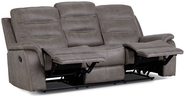 Grayson Gray Micro Reclining Sofa (2)