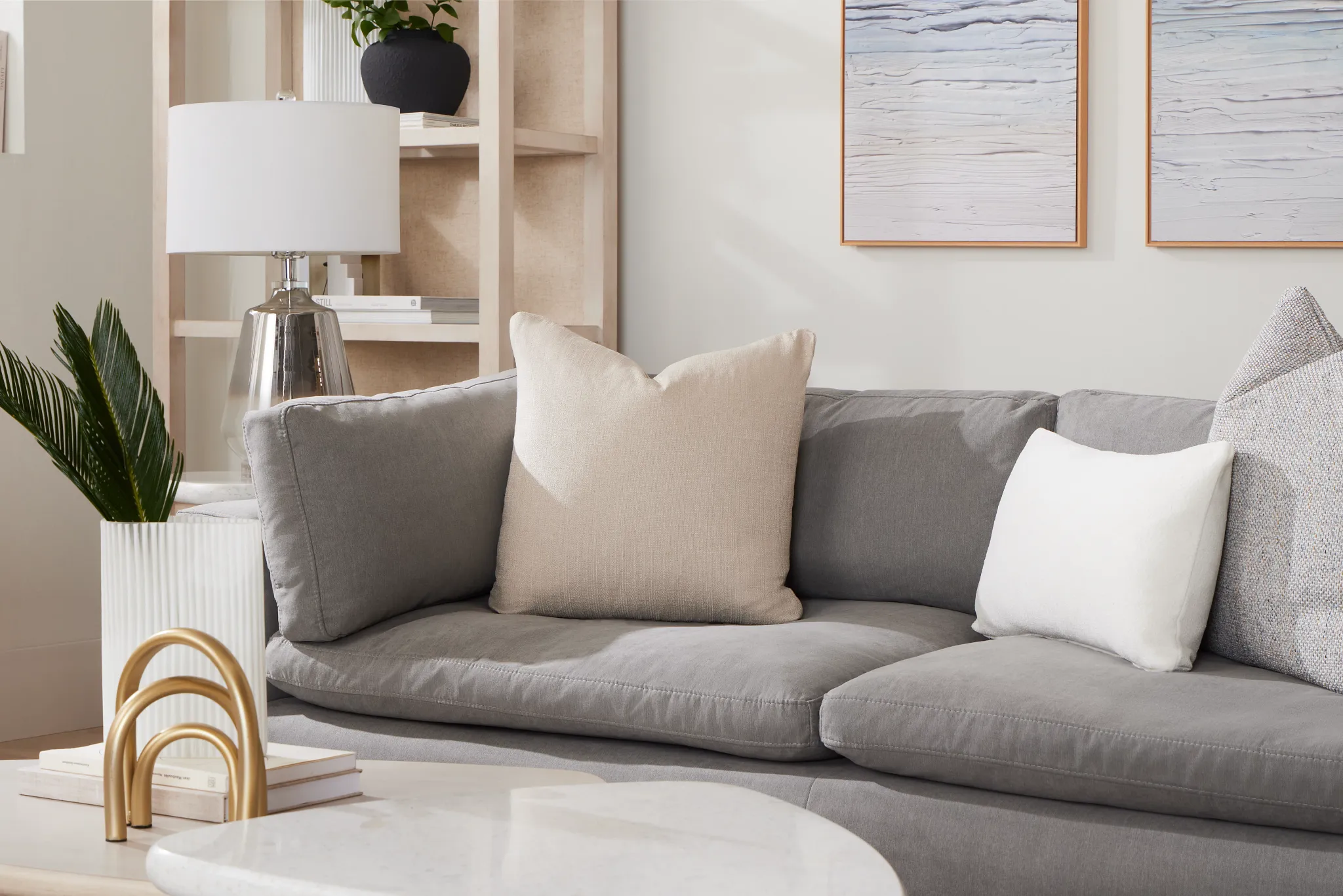 Grant Light Gray Fabric Sofa