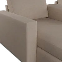 Citymod Beige Fabric Small Left Chaise Sectional With Storage Console