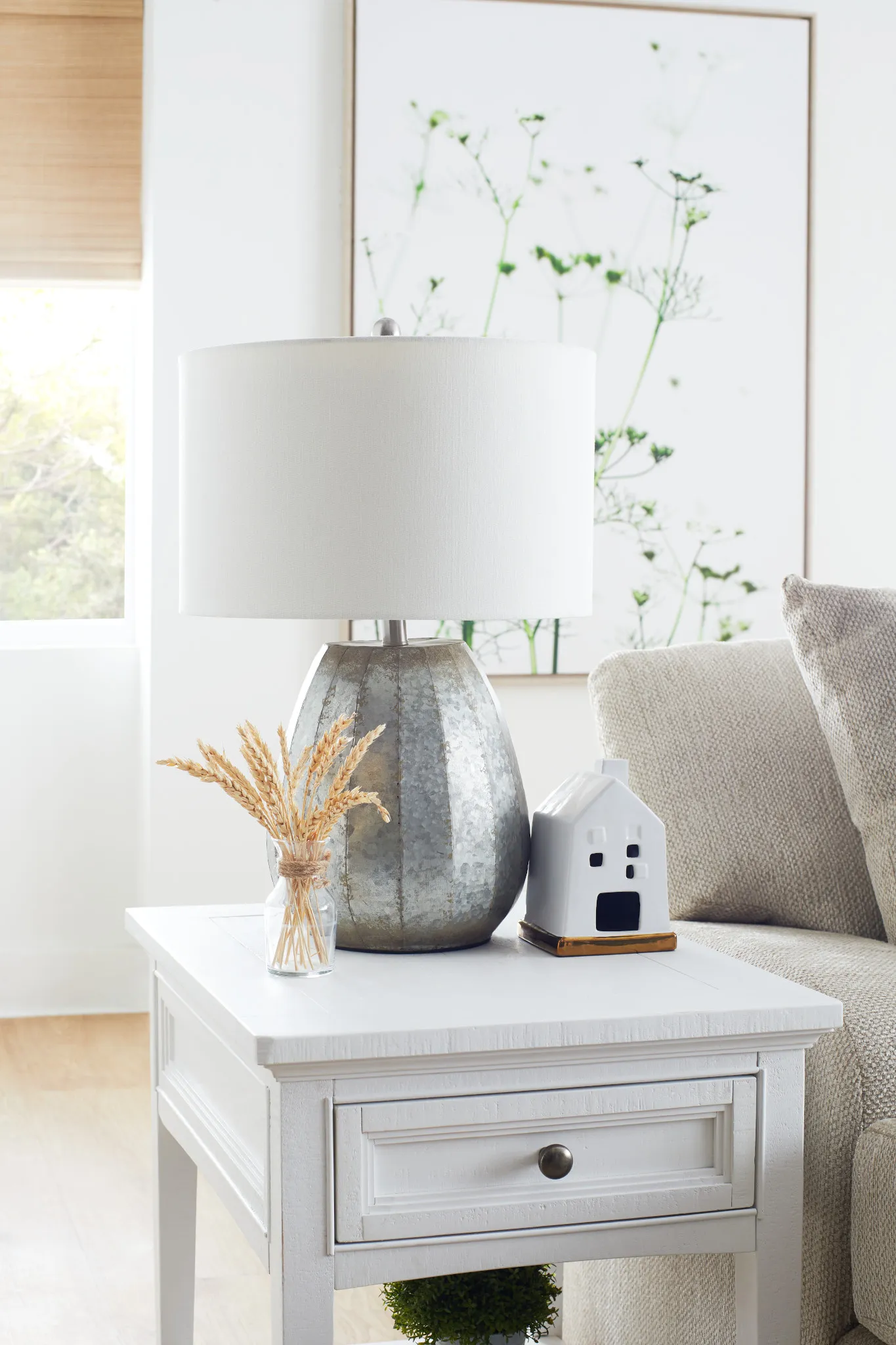 Heron Cove White Rectangular End Table